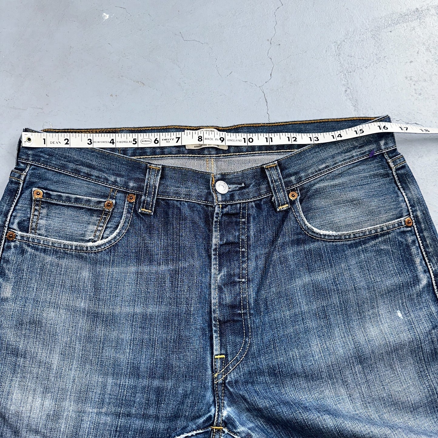 Levis 501 Vintage Y2K XX Straight Leg Jeans Blue Med Wash 34x34 Act 33x27