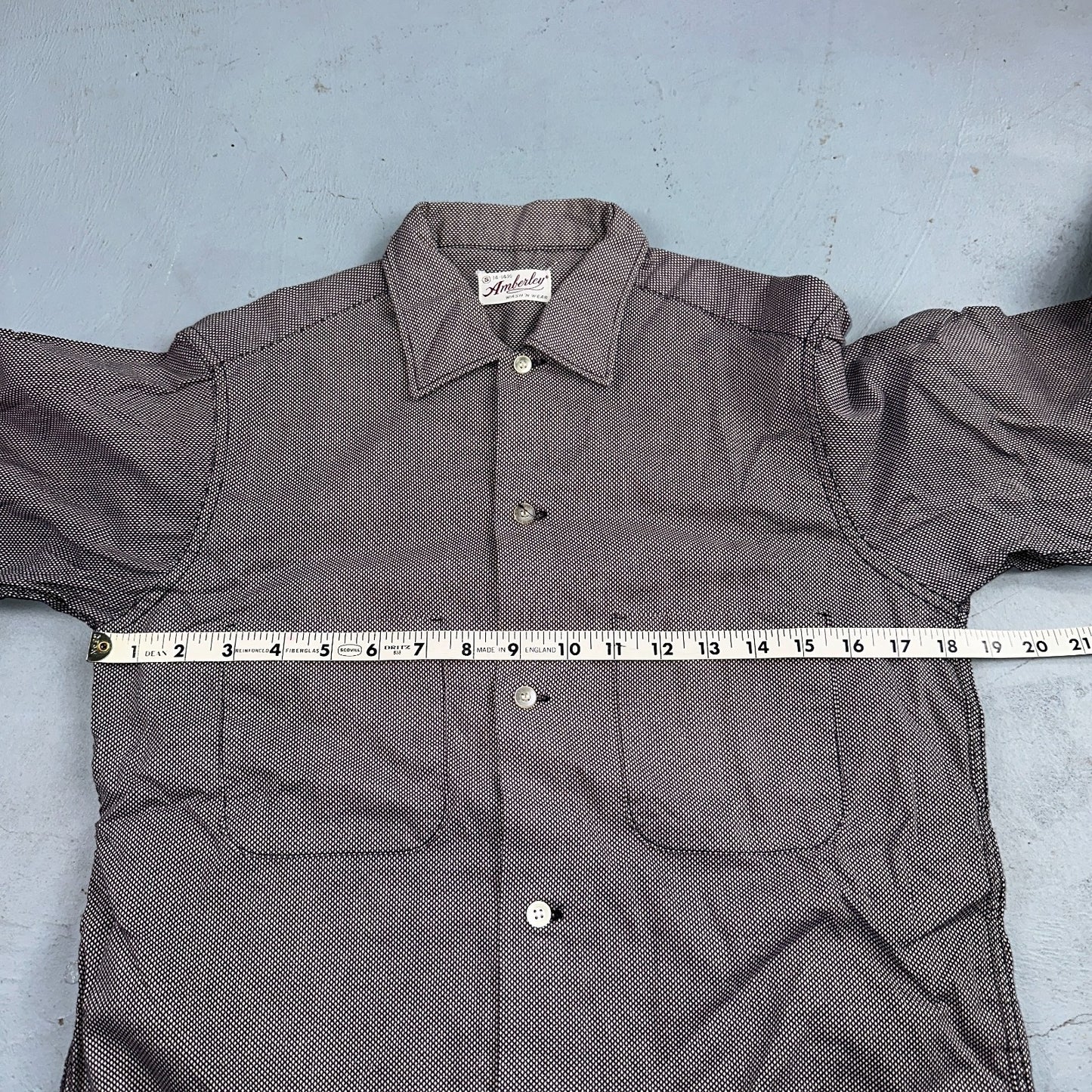 Vintage 40s Amberley Shirt Classic Rockabilly Artist Long Sleeve Modernist 14 S