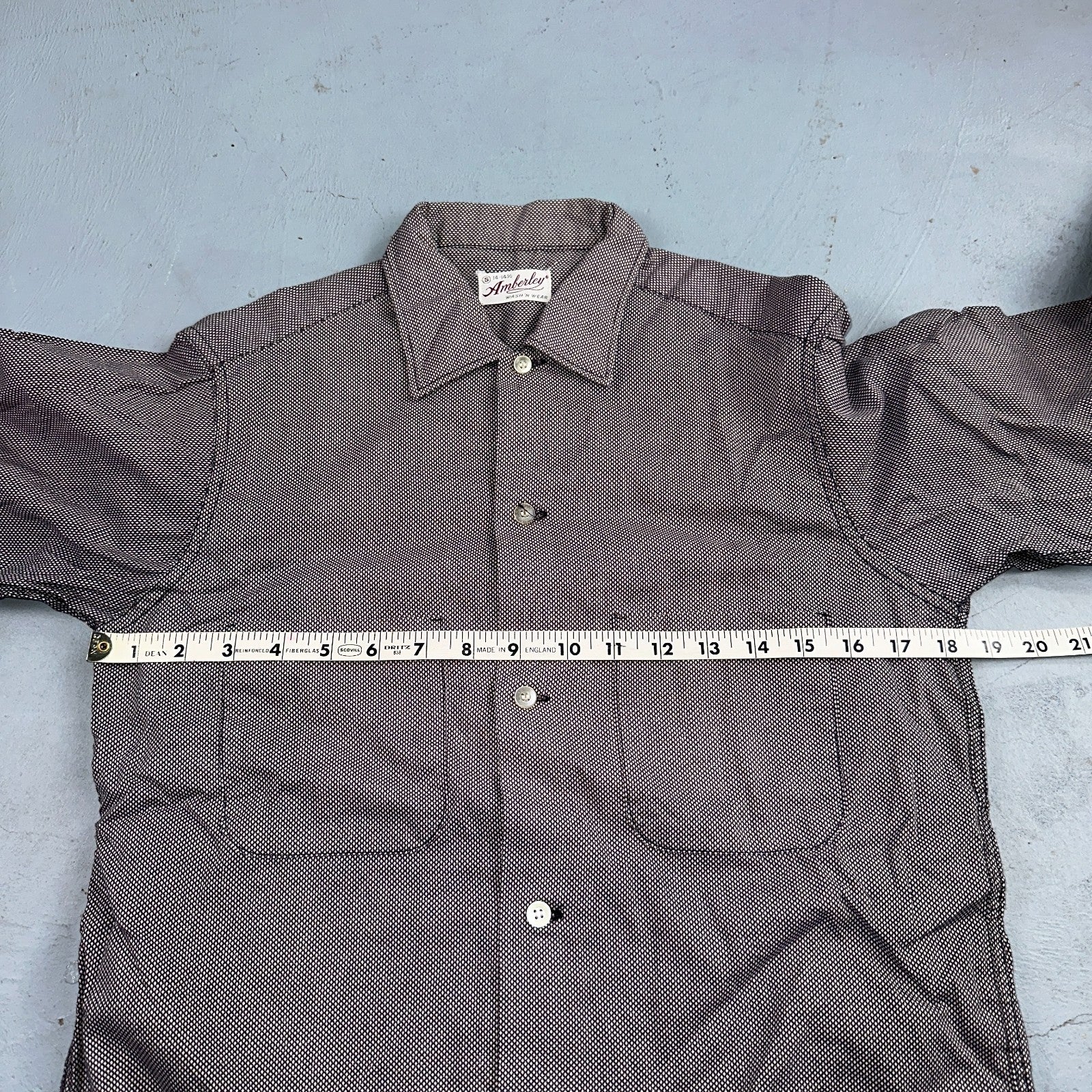 Vintage 40s Amberley Shirt Classic Rockabilly Artist Long Sleeve Modernist 14 S