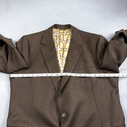 VTG Mens 2 PC Suit 42 Jacket Coat Pants Brown Rockabilly 60s 1960s Classy