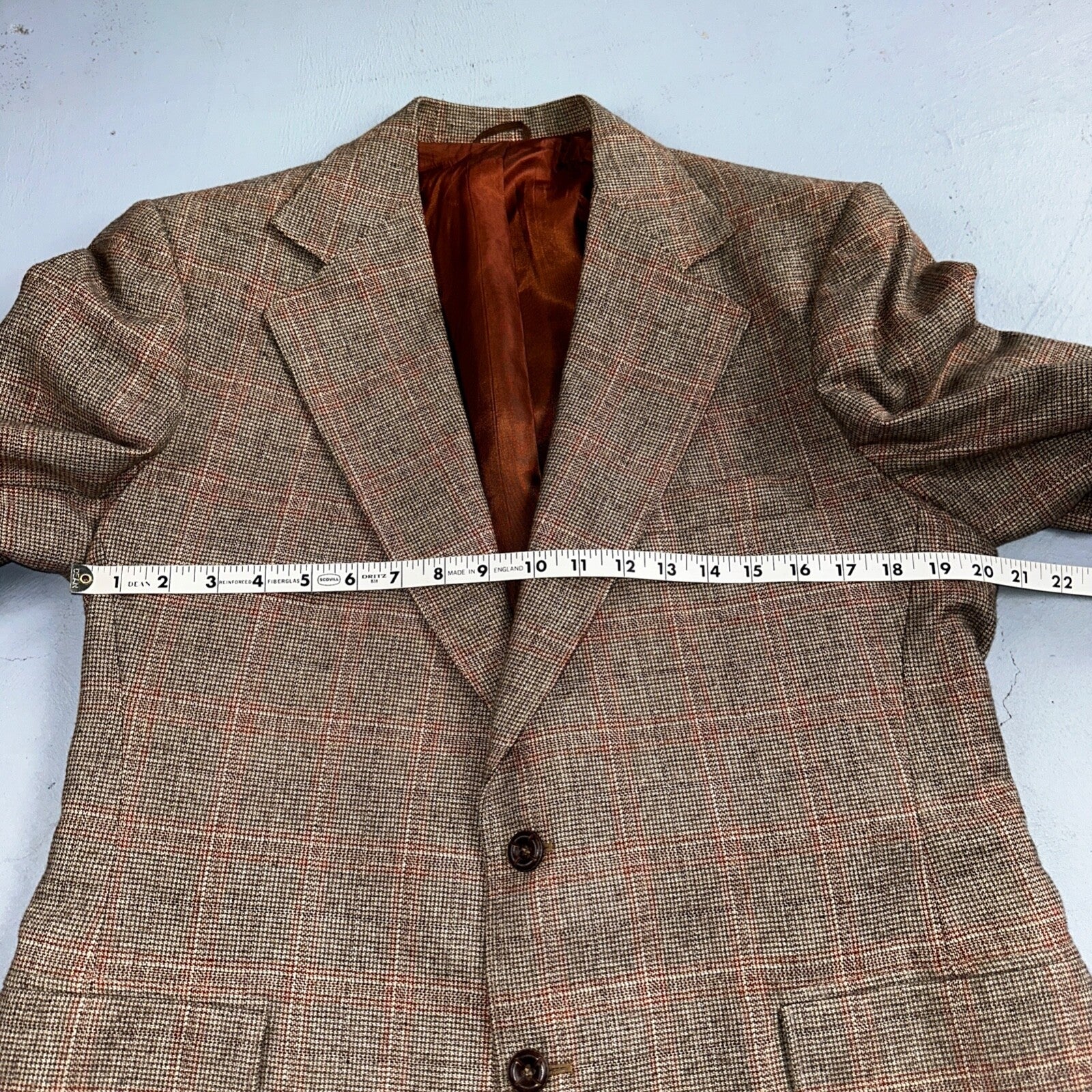 VTG Mens 3 PC Suit 42 Jacket Coat Pants Vest Plaid Rockabilly 70s 1970s Brown