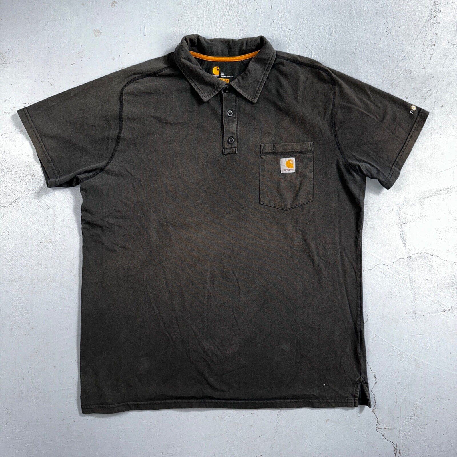 Carhartt Mens Force Short Sleeve Pocket Polo Shirt Black Size XL 103569 001