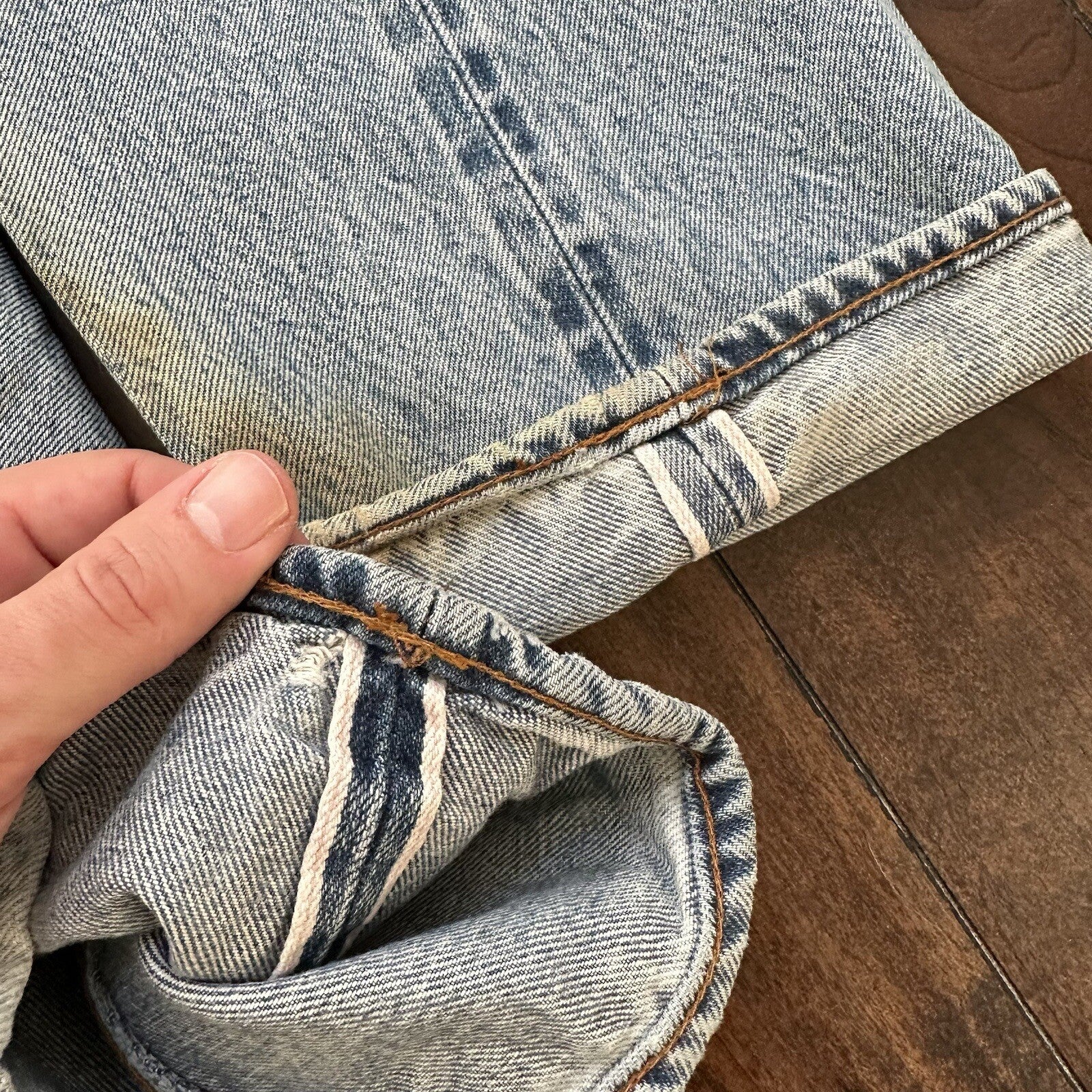 Levis Vintage 80s Redline Selvedge USA 501 XX Jeans 66 30x36 Light Wash Ac 26x31