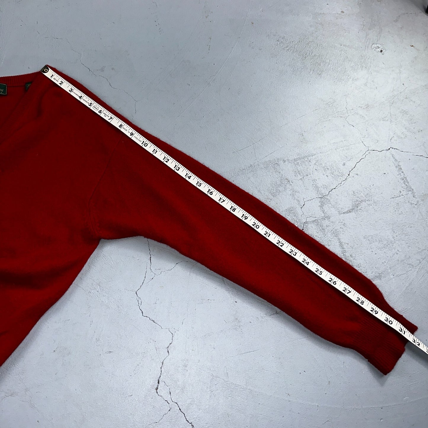 Embassy Row Sweater Men's L Red Cashmere Wool Knit V Neck Pullover