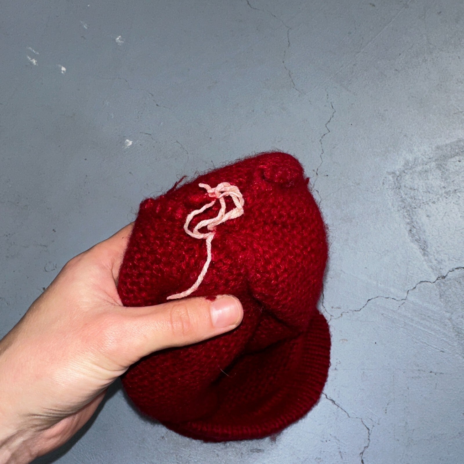 VTG 60s 70s Wool Hand Knit Winter Beanie Hat OSFM Rockabilly Warm Grunge Basic