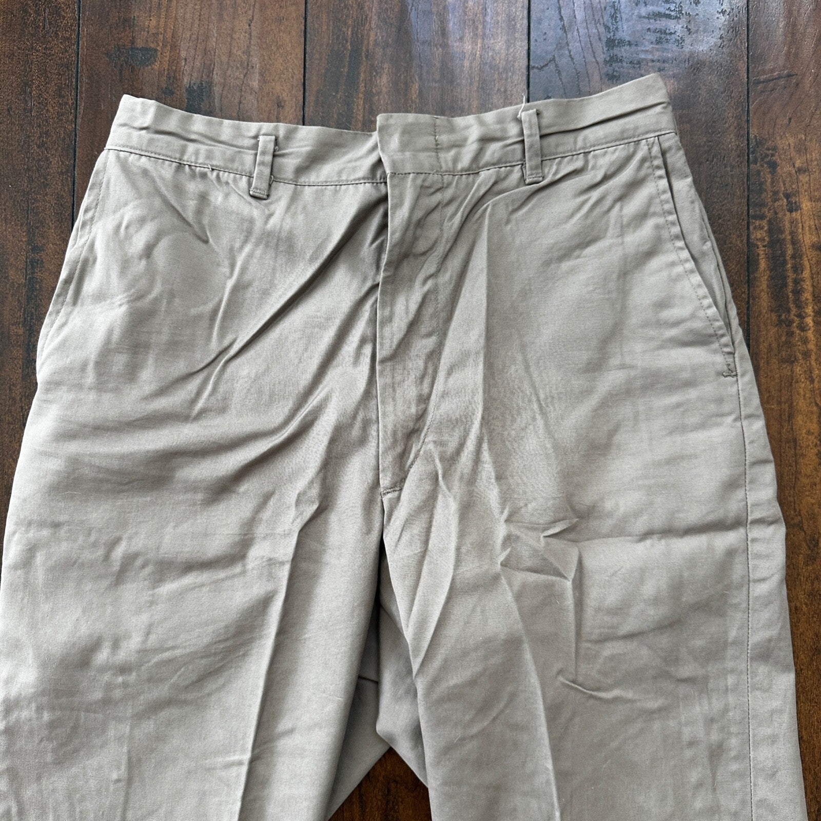 VTG 60s Brown Dress Pants Trousers Talon Fly Size 26x29 1960s Slacks Light