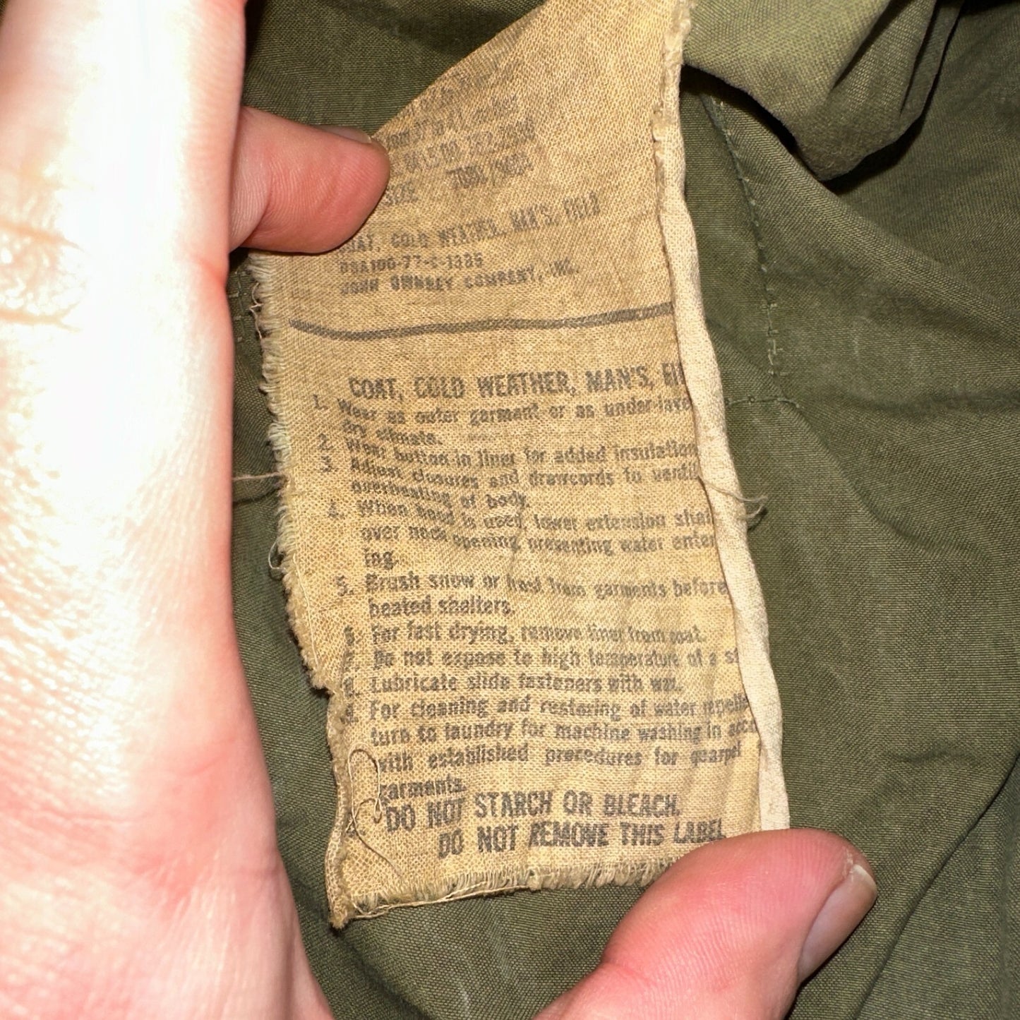 VTG US ARMY M-65 Field Jacket Coat Cold Weather Mans OG-107 Vietnam 70s Medium