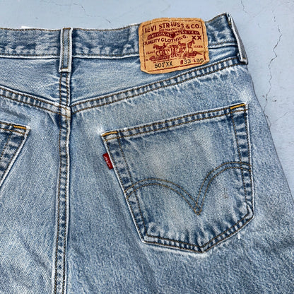Levis 501 Vintage Y2K XX Straight Leg Jeans 33x36 Light Wash 2000s Act 31x32