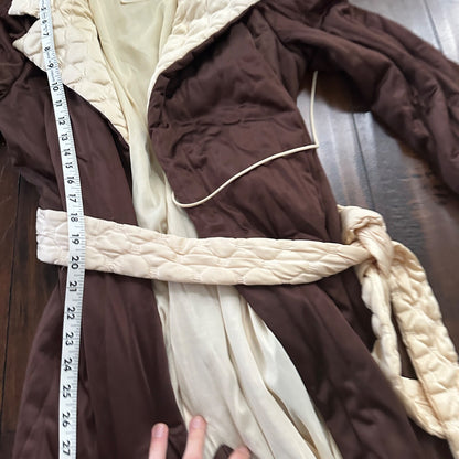 VTG Mod Brown VANITY FAIR Wrap NYLON Peignoir Robe Nightgown Gown