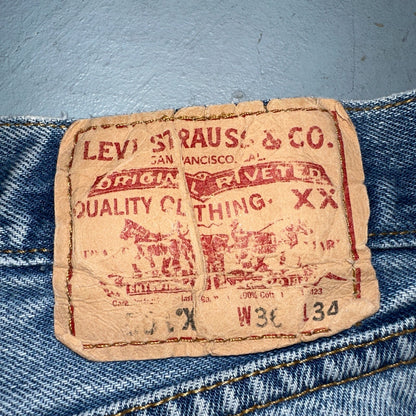 Levis 501 Vintage 90s XX Straight Leg Jeans Y2K Light Wash 36x34 Act 33x29