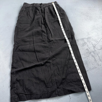 Vintage 90s J Crew Cotton Pencil Skirt 10 Black Front Office Career USA Preppy