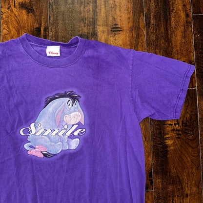 Disney Eeyore Winnie the Pooh Vintage T Shirt Y2K Cute Smile Funny Text Humor
