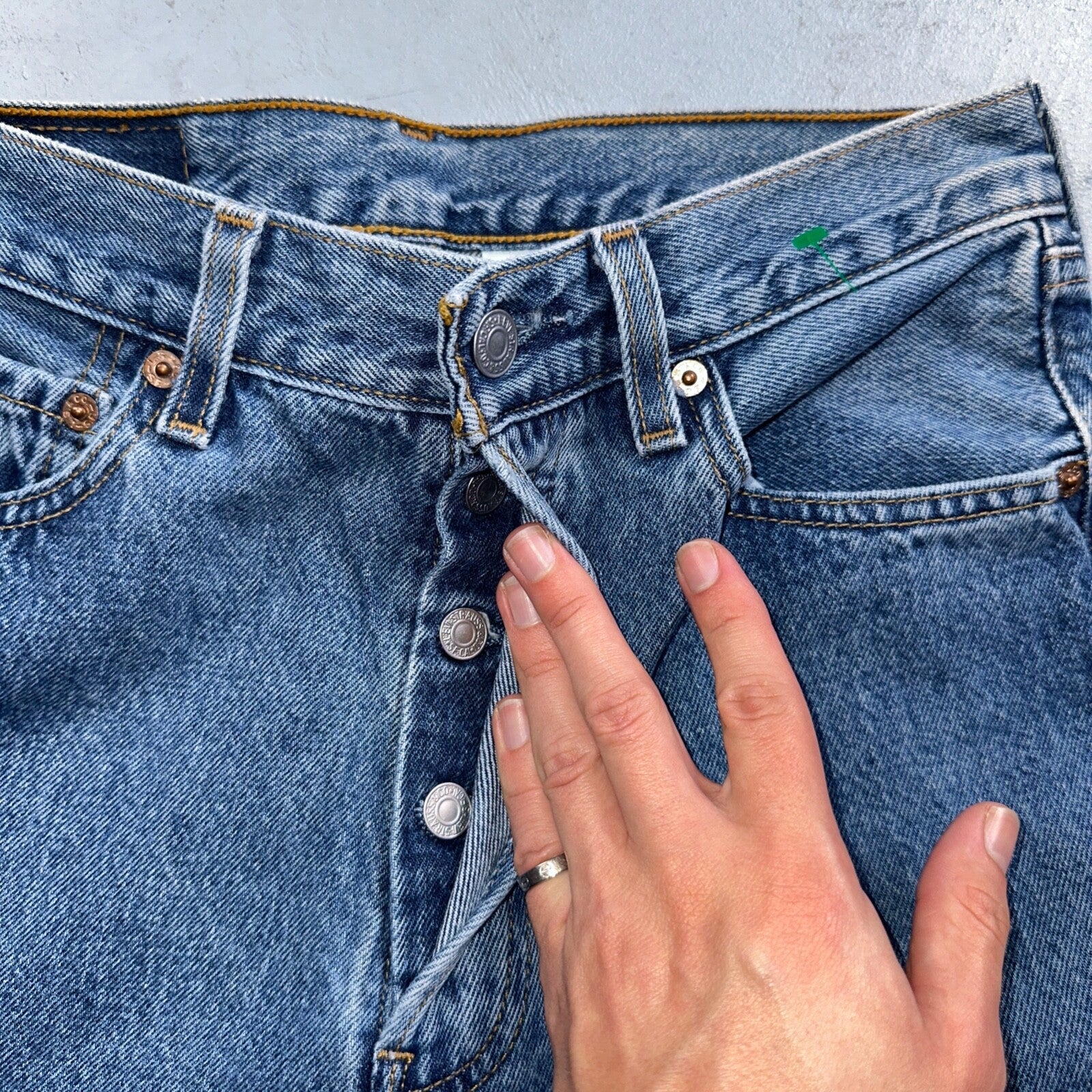 Levis 501 Vintage 90s Mexico XX Straight Leg Jeans 29x32 Y2K Med Wash Act 27x30