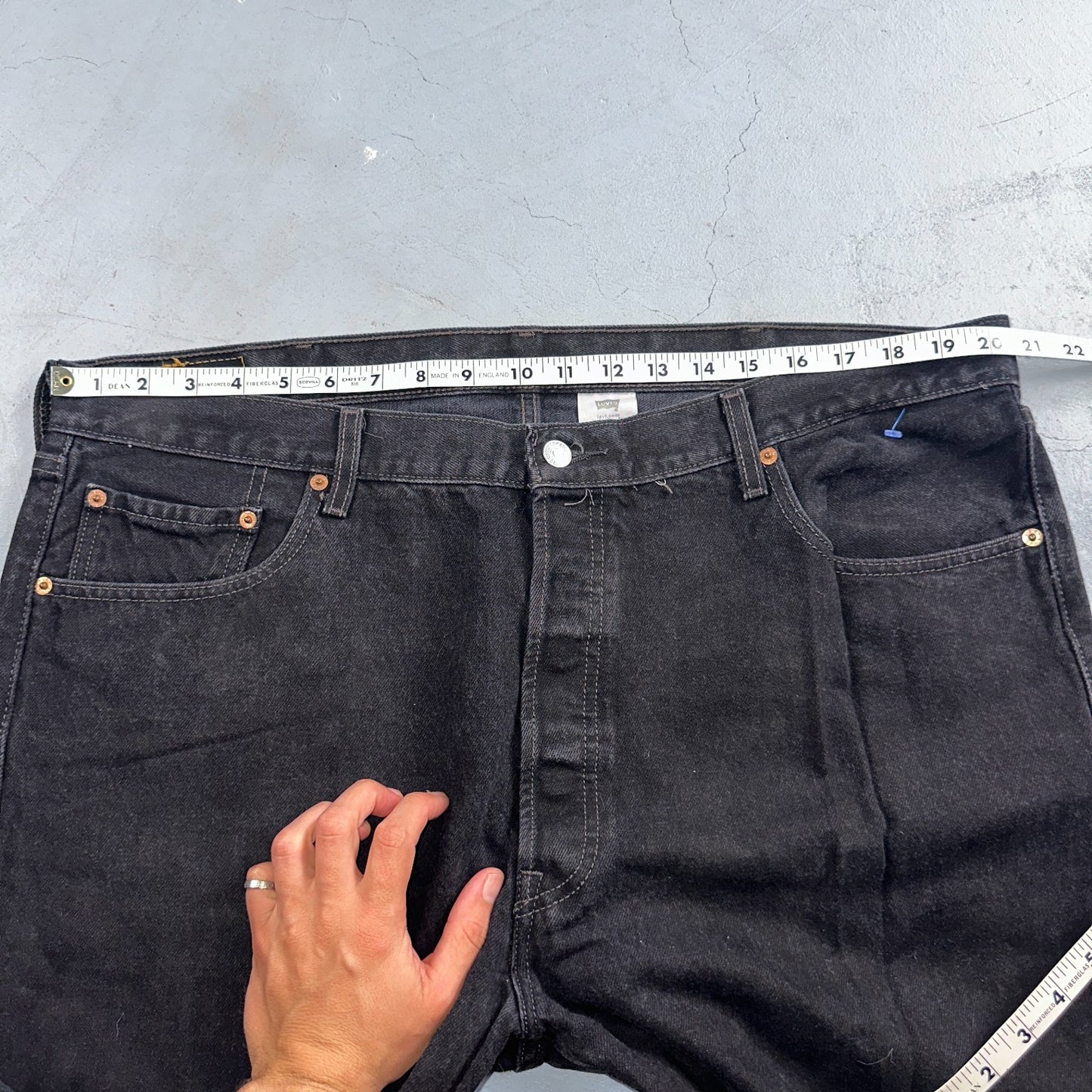 Levis 501 Vintage Y2K 90s XX Straight Leg Jeans Black Dark Wash 42x32 Act 41x31