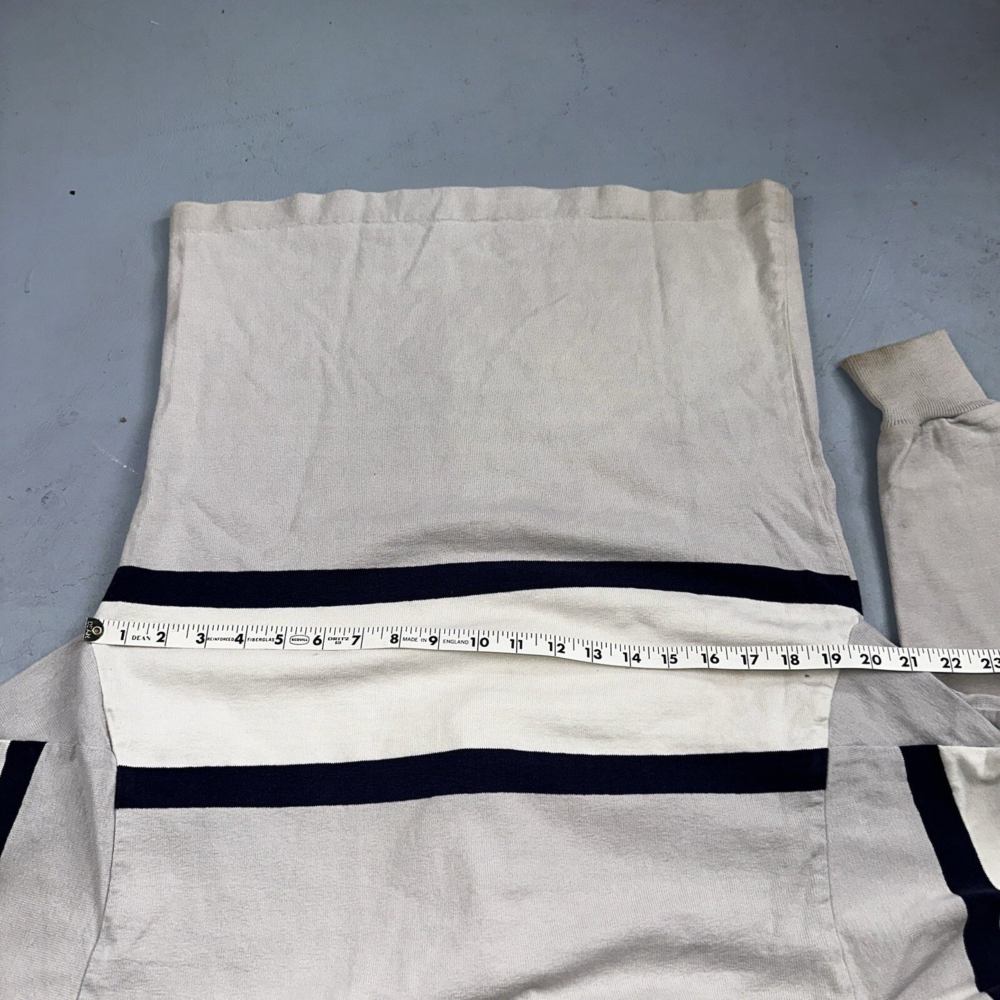 Vintage 90s Lands End Authentic Rugby Collard Striped Shirt Polo Men’s M USED