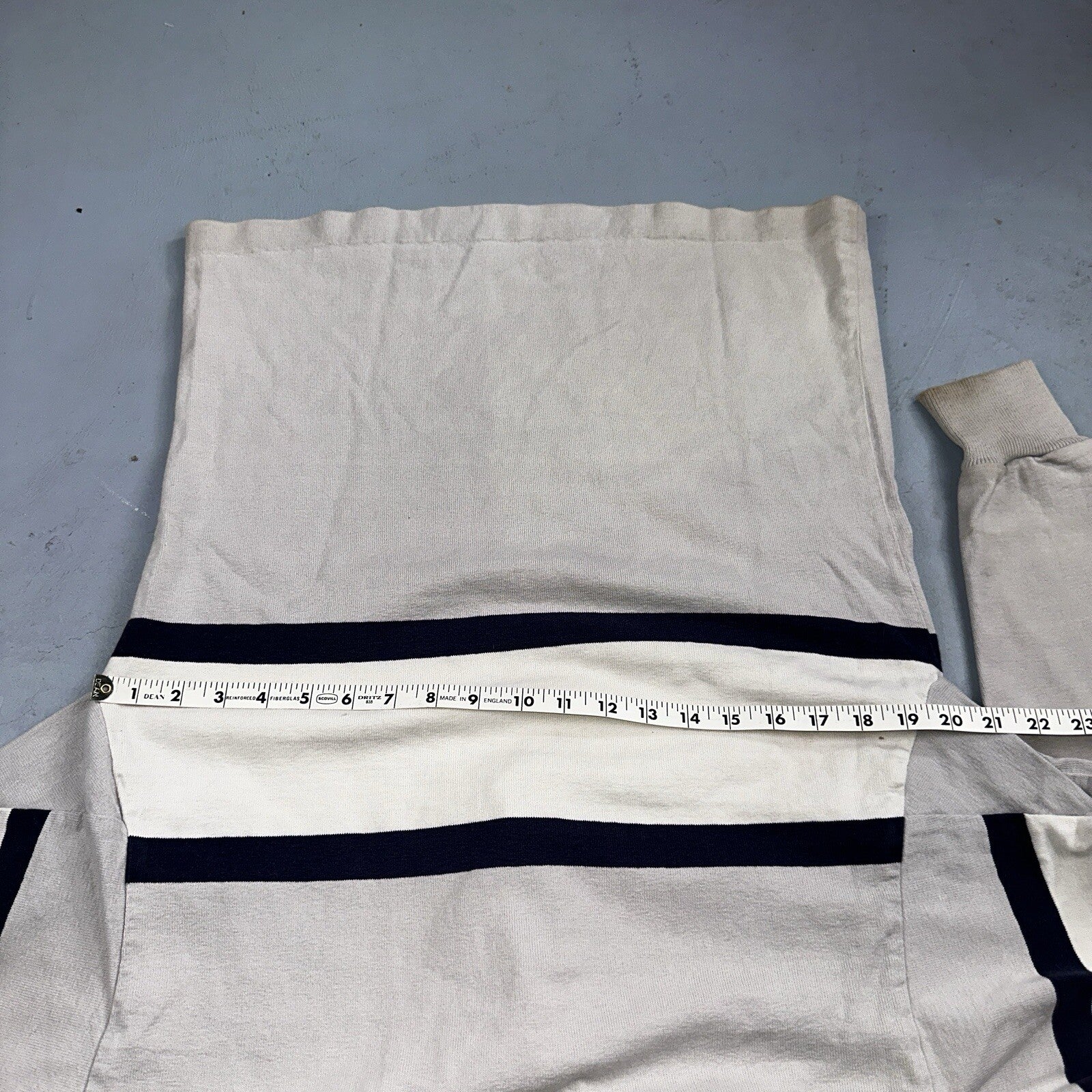 Vintage 90s Lands End Authentic Rugby Collard Striped Shirt Polo Men’s M USED