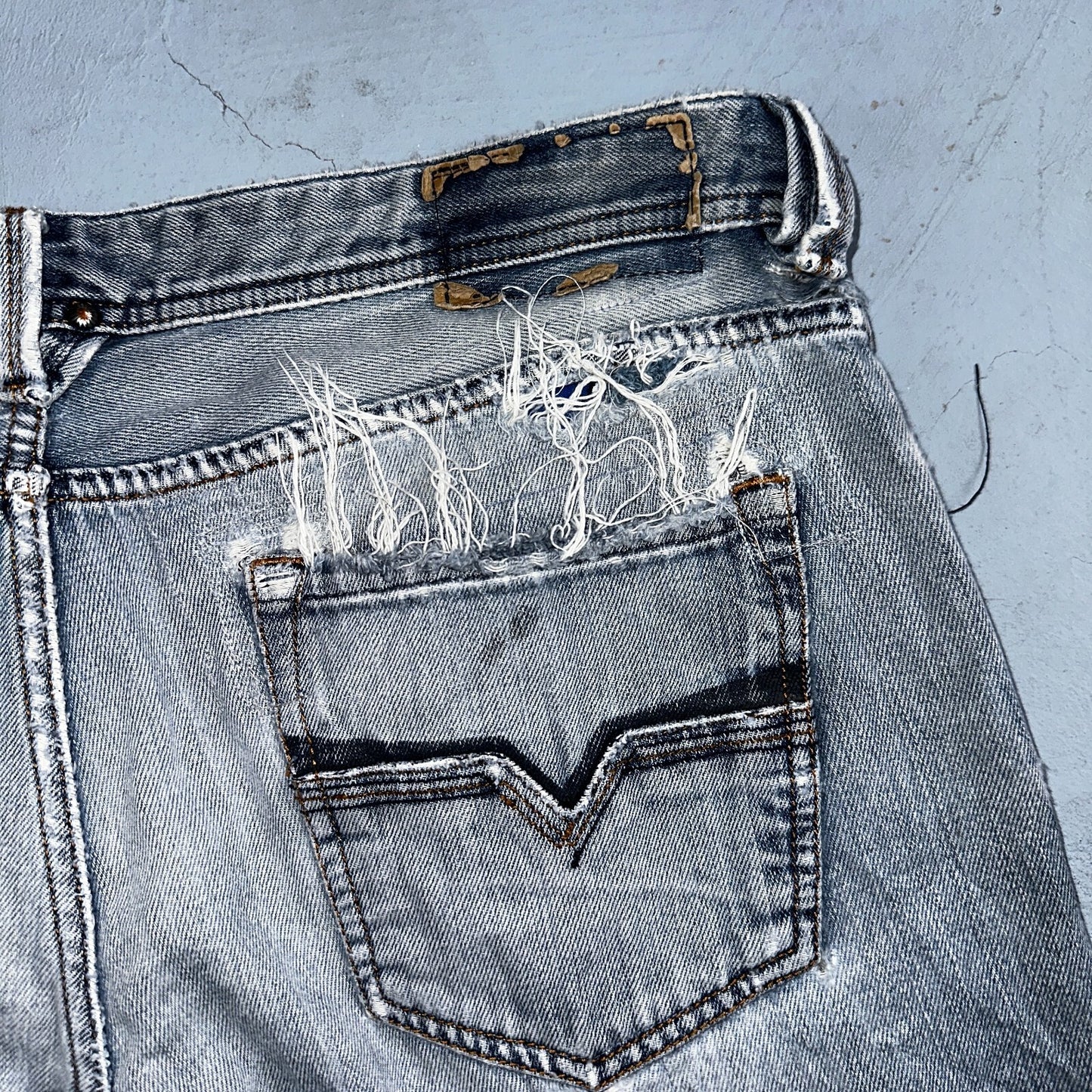 Diesel Larkee Bootcut Stretch Jeans Mens 36x30 Blue Straight 008M2 Whisker Italy