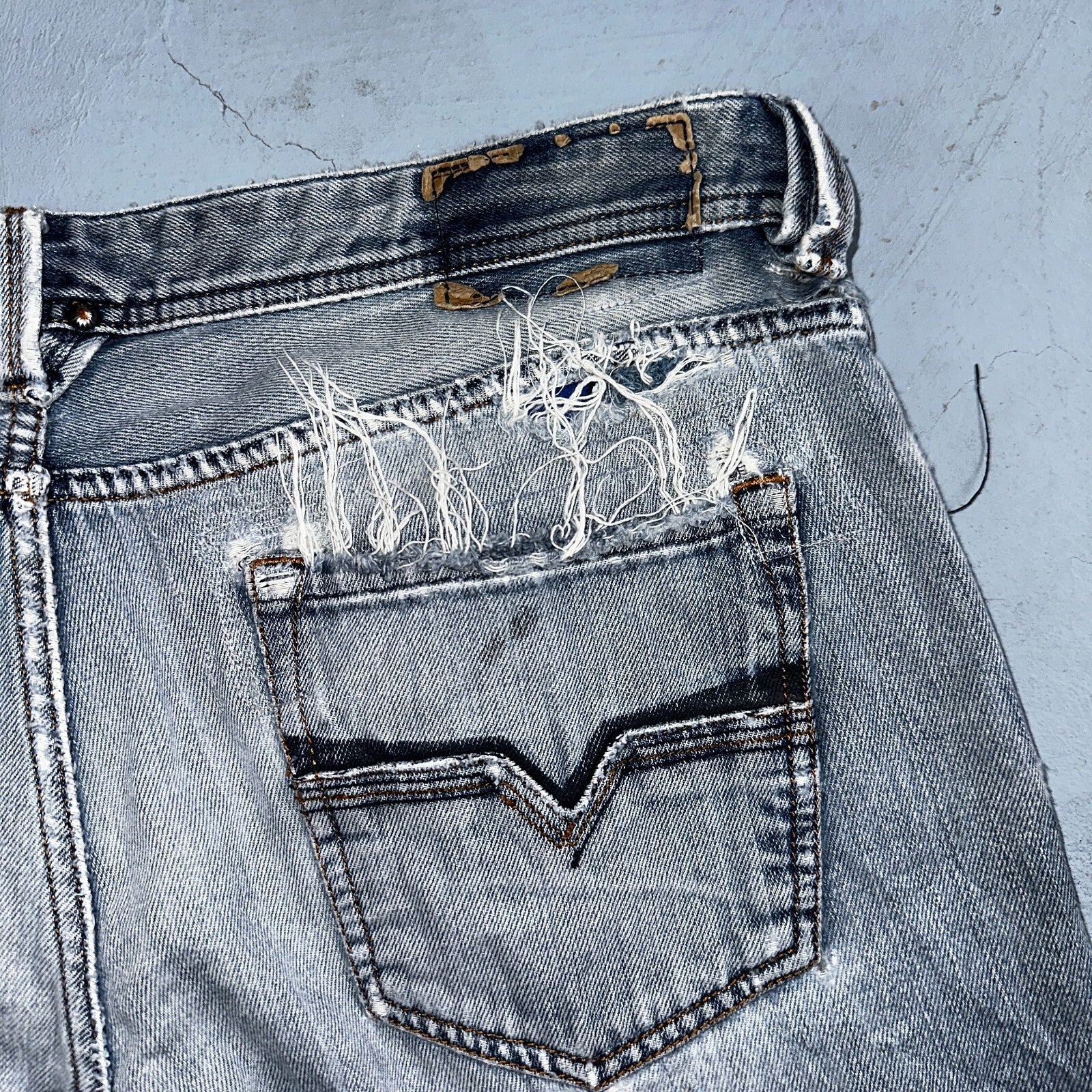 Diesel Larkee Bootcut Stretch Jeans Mens 36x30 Blue Straight 008M2 Whisker Italy