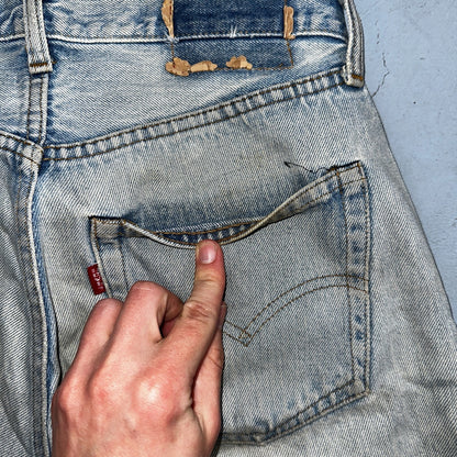 Levis 501 Vintage 80s Redline Selvedge USA XX Jeans Light Wash 1980s Act 28x29