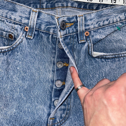Levis 501 Vintage 90s USA XX Straight Leg Jeans Blue Light Wash 32x30 Act 30x29