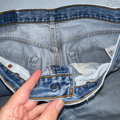 Levis 501 Vintage 90s XX Straight Leg Mexico Jeans 34x36 Light Wash Act 31x33