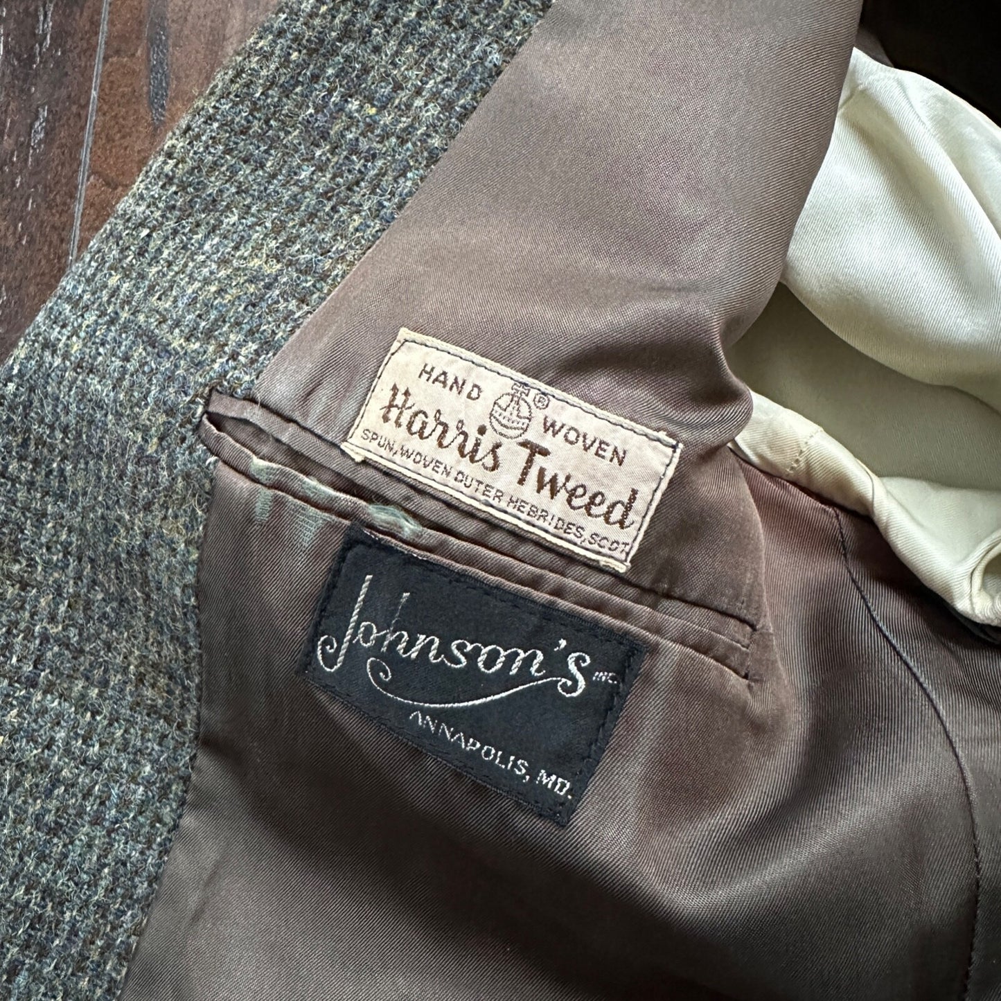 VTG Harris Tweed Sport Coat Mens 42 Scottish Wool Blazer Button Cricketer 70s