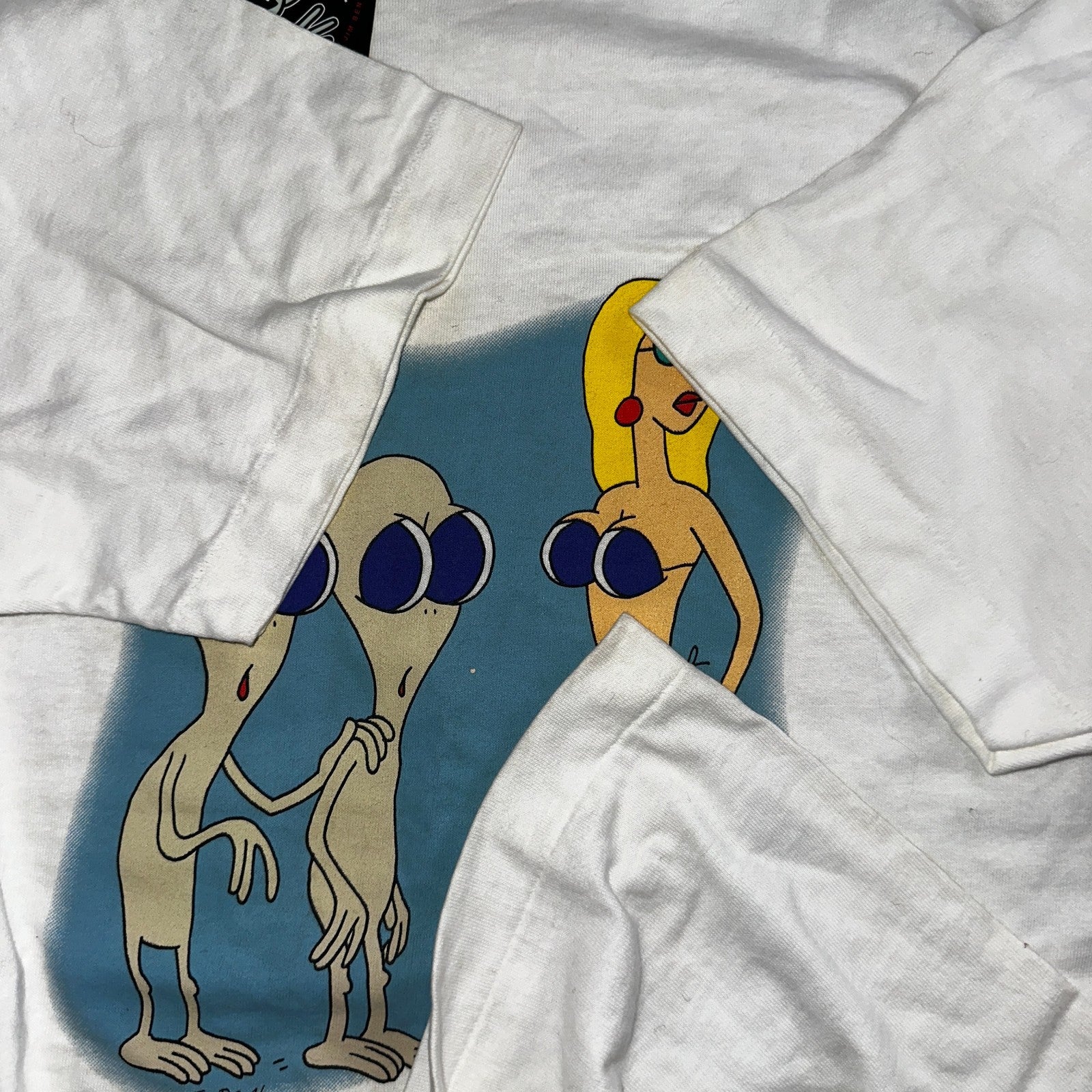 VTG Jim Benton NWT Staring At Us Aliens Bikini Shirt XL Funny Cartoon Pop Art