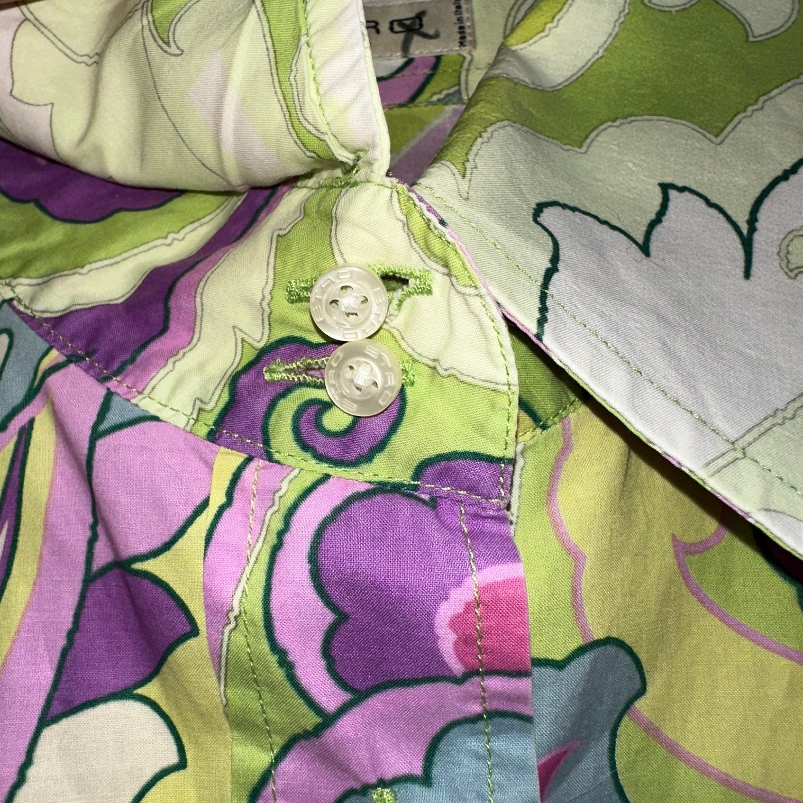 Etro Milano Vintage 70s Psychedelic Paisley Shirt Italy Cotton 44 Bold Print W