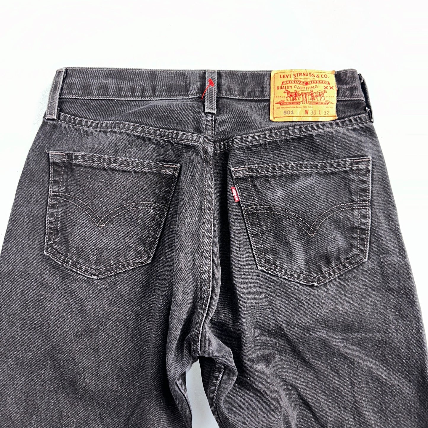 Levis 501 Vintage Y2K XX Straight Leg Jeans 90s Black Wash 30x32 Act 28x30