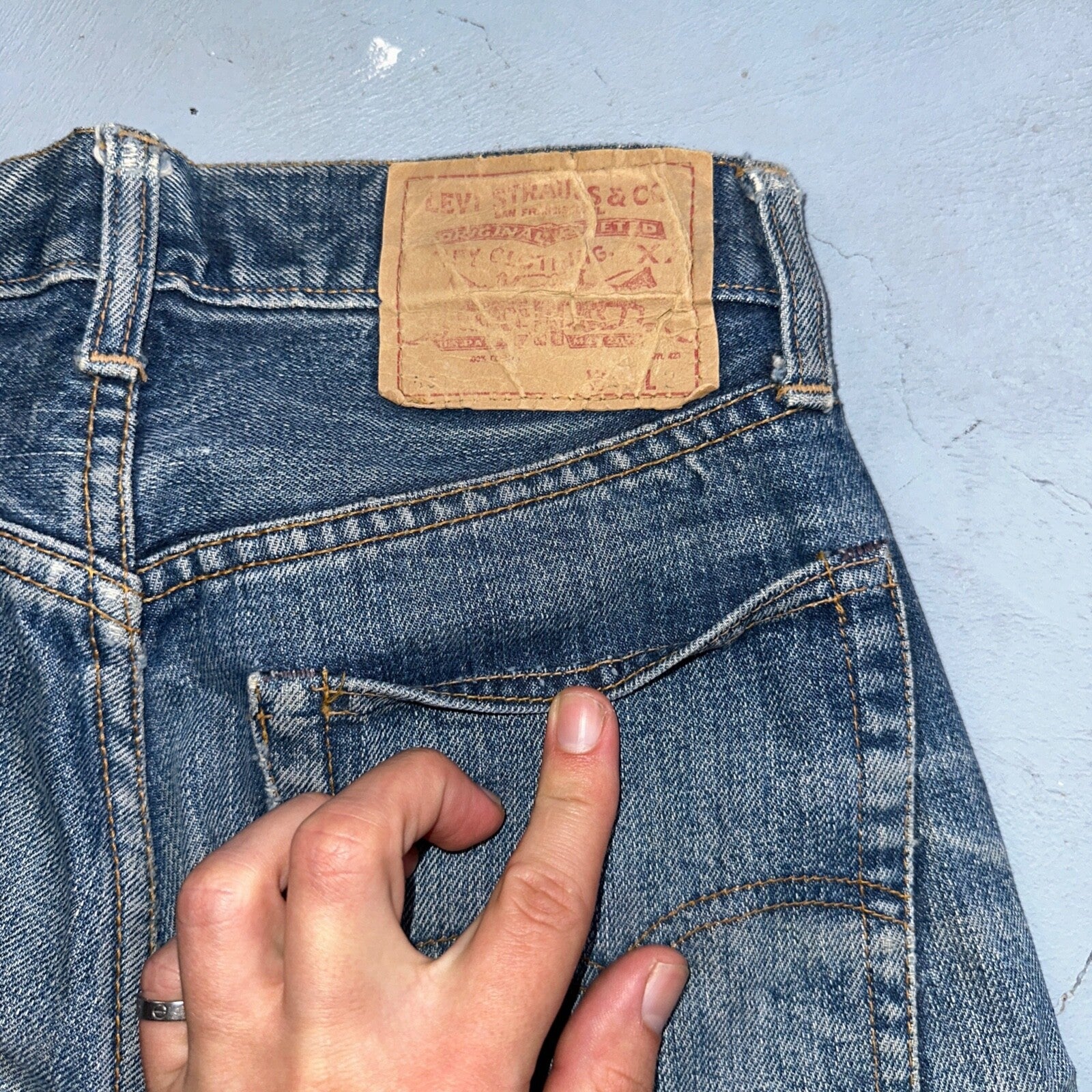 Levis 501 Big E Vintage 60s Redline Selvedge USA XX 1960s Jeans 66 Act 26x25