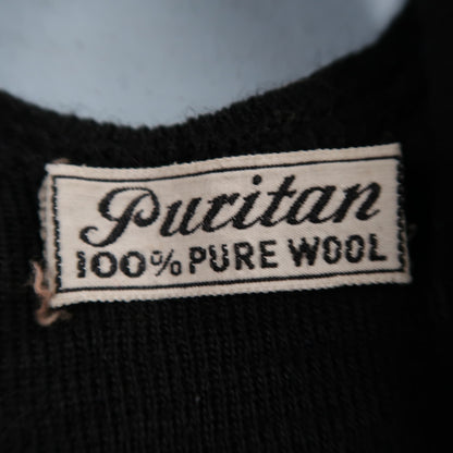 Antique 1920s Black Solid Wool Bathing Suit Women Swimsuit Art Deco 20s 30s