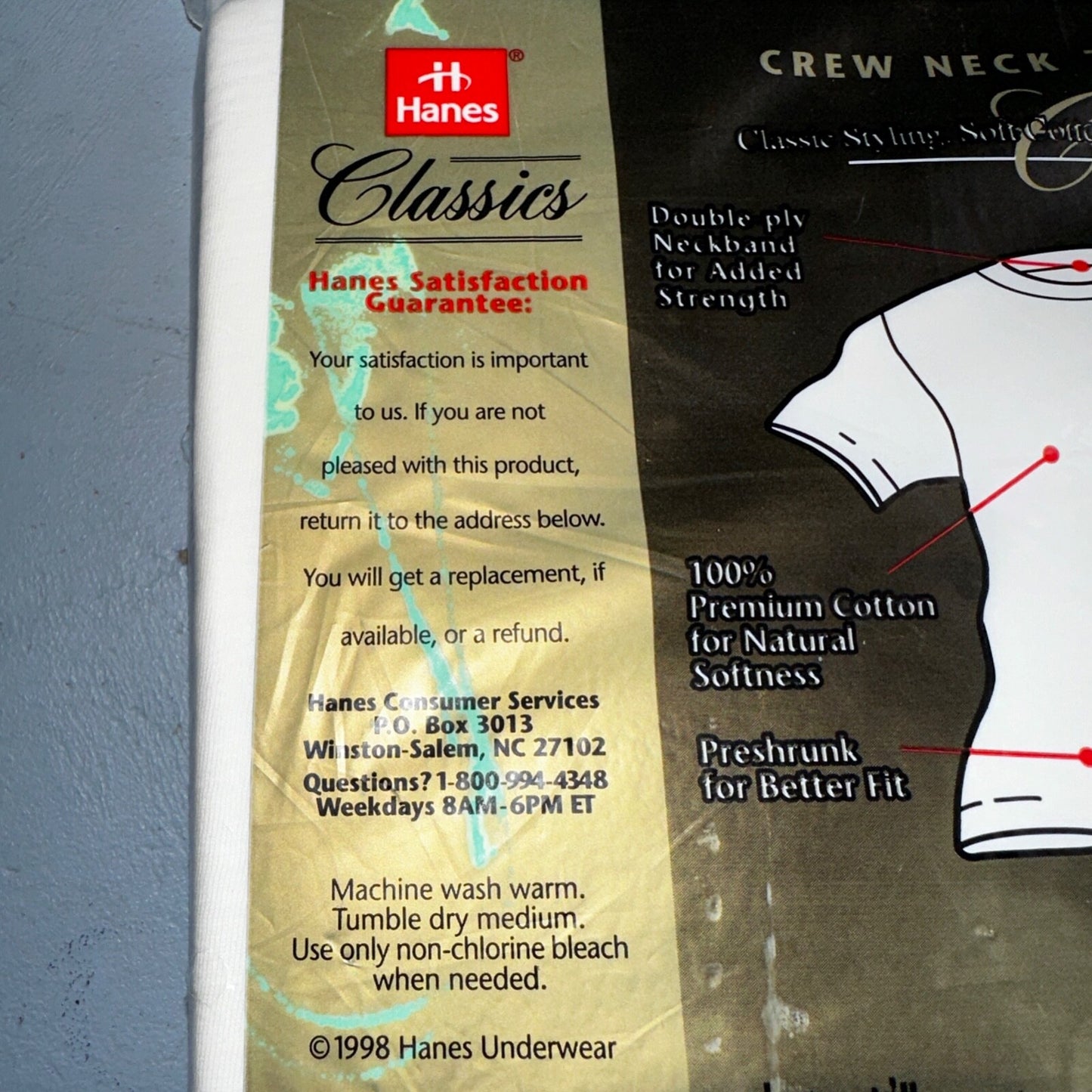 1998 Hanes Vintage White Blank T Shirt Mens Lot Of 3 Pack 90s Classic Crew XL