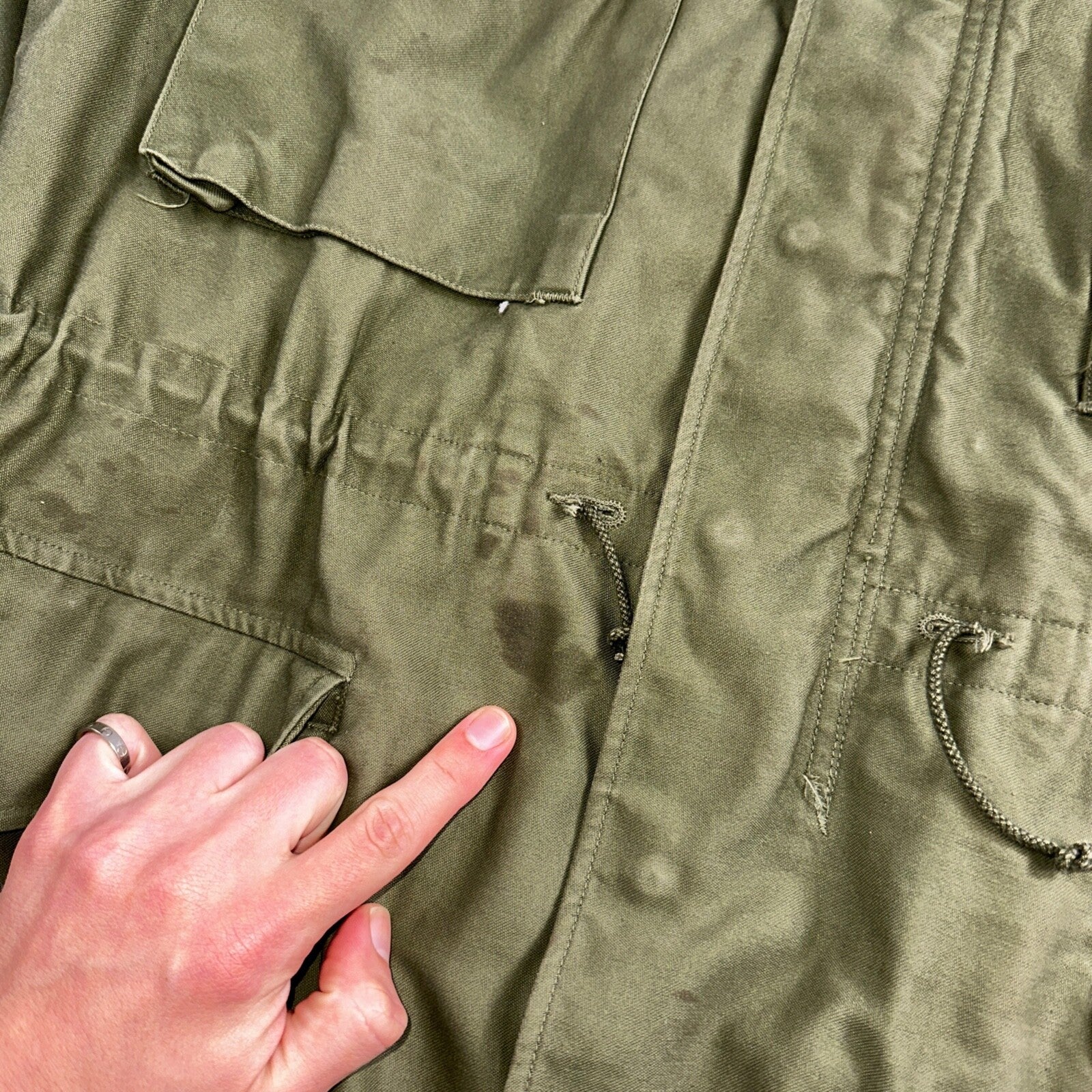 Vintage US Army Military OG 107 M-1951 Field Coat Jacket Mens Size M M65 1957