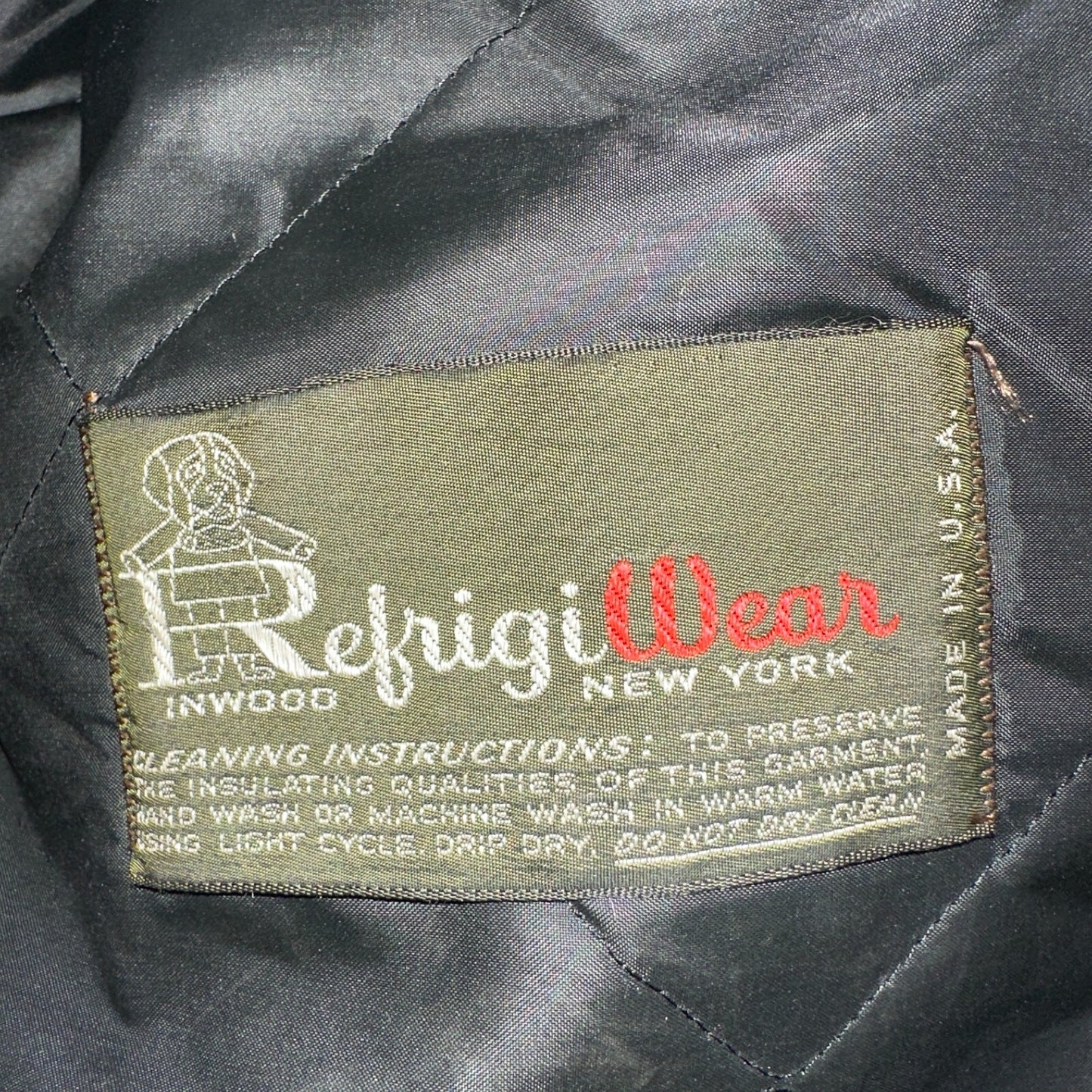 Vintage 1960s Green Parka Puffer Jacket Coat Men's L USA Refrigiwear Ski 60s