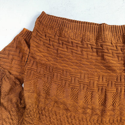 Vintage Saks Fifth Avenue Sweater 100% Cotton Mens M Brown Pullover Mock Neck