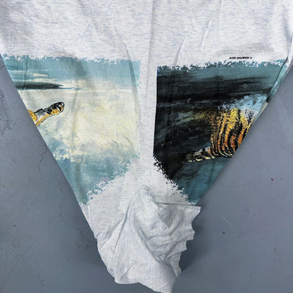 Tiger 90s AOP VTG T Shirt Front Back Nature Love Animals Stripes Single Stitch