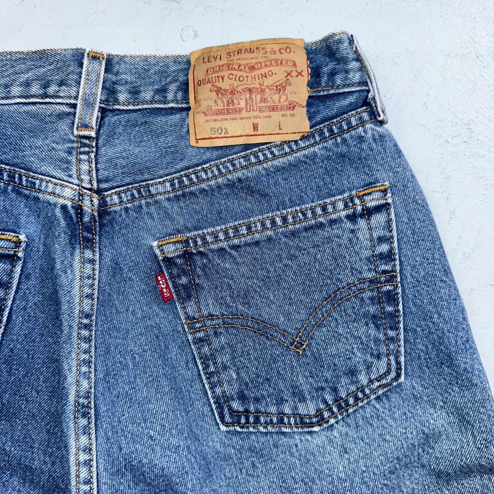 Levis 501 Vintage 90s Mexico XX Straight Leg Jeans 29x32 Y2K Med Wash Act 27x30