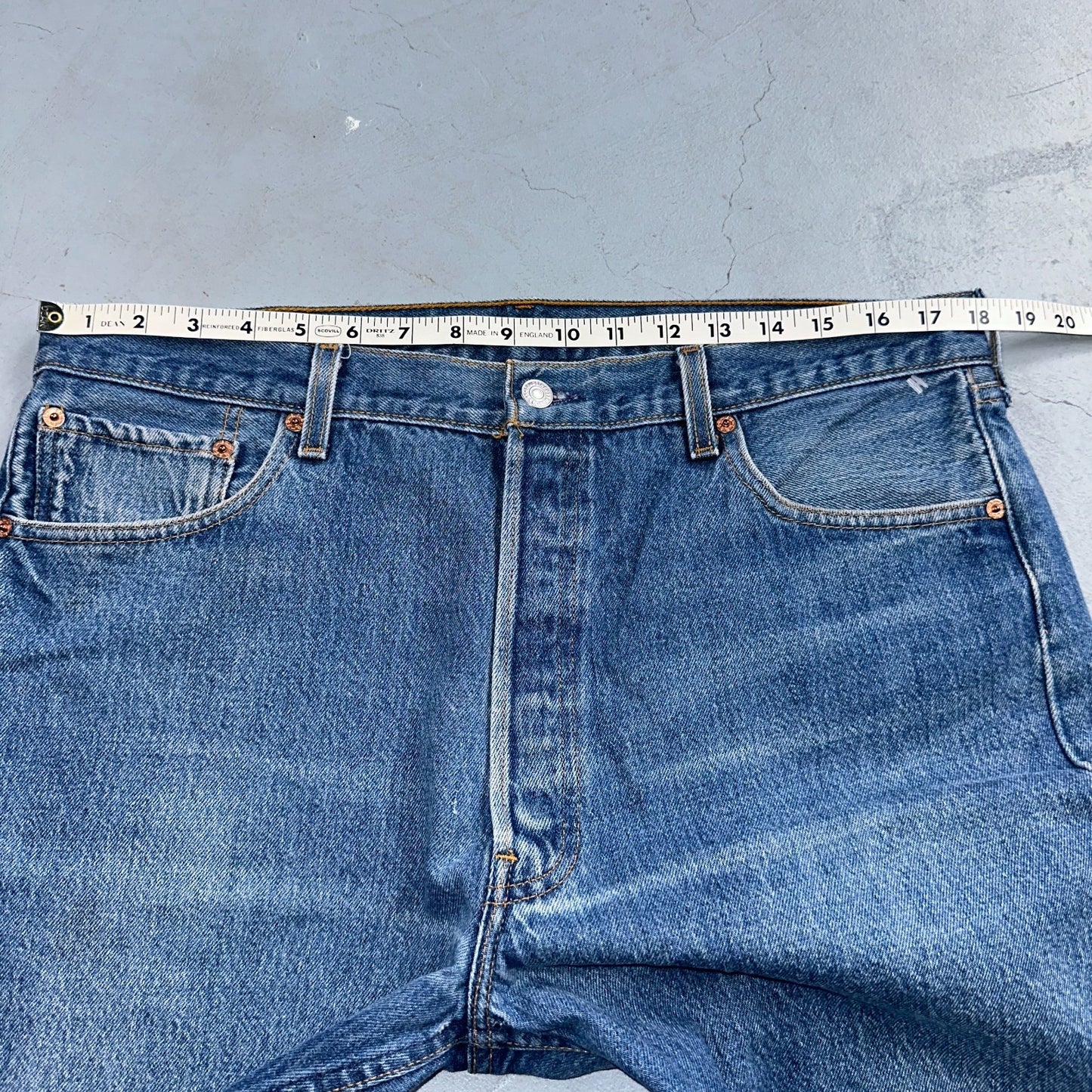 Levis 501 Vintage 90s USA XX Straight Leg Jeans Blue Med Wash 38x30 Act 36x27