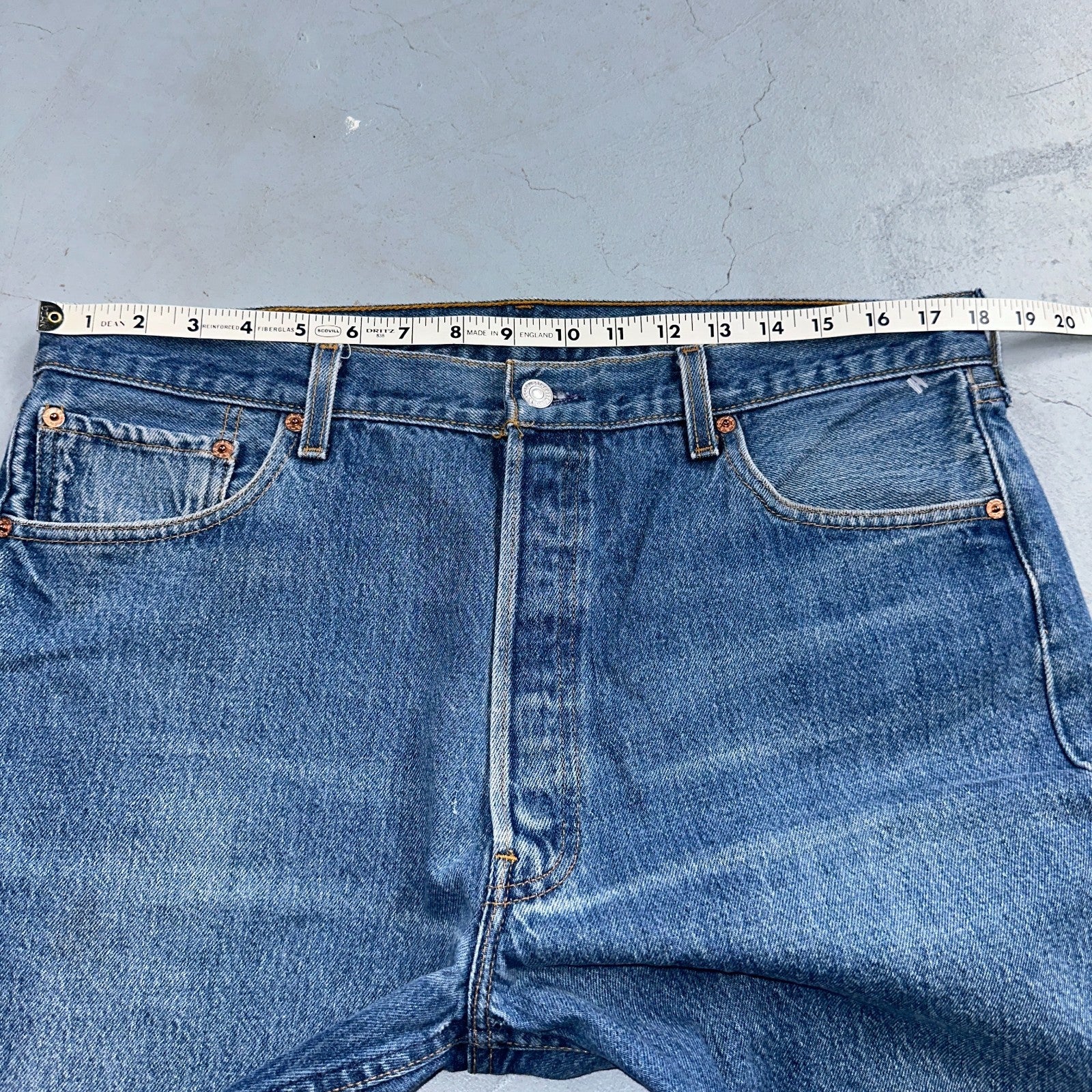 Levis 501 Vintage 90s USA XX Straight Leg Jeans Blue Med Wash 38x30 Act 36x27