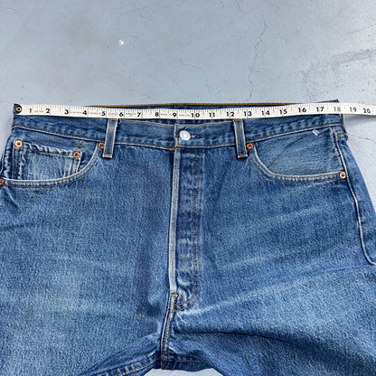 Levis 501 Vintage 90s USA XX Straight Leg Jeans Blue Med Wash 38x30 Act 36x27