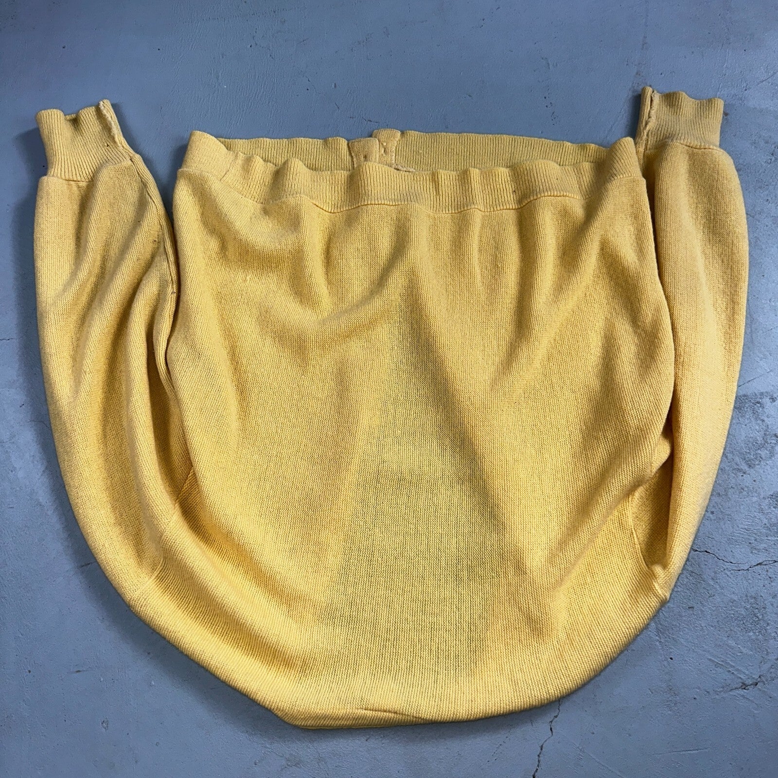 Vintage 1970s 70s JC Penney Towncraft Cardigan L Yellow MCM Missing Buttons