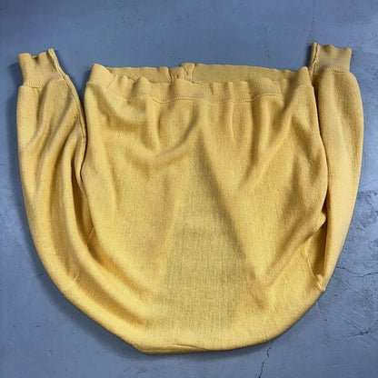 Vintage 1970s 70s JC Penney Towncraft Cardigan L Yellow MCM Missing Buttons