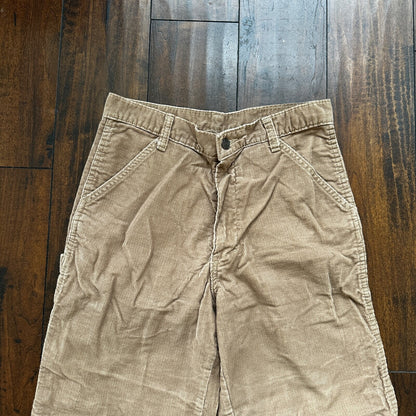 VTG 60s A SMILE USA Brown Corduroy Pants 32 70s 28x25 Capri Cut Cowboy RARE
