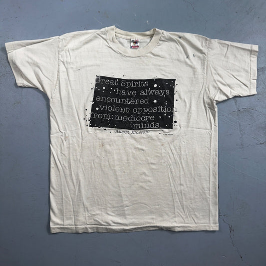 Albert Einstein 90s VTG T Shirt Great Spirits Quote Genius FOTL 1994 RARE Earth