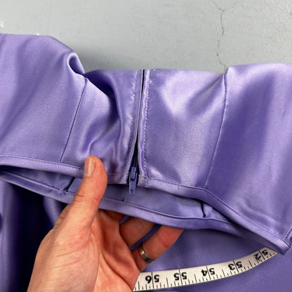 Zum Zum By Niki Livas Women's Purple Crop Skirt Beading Maxi Dress 5-6 USA Prom