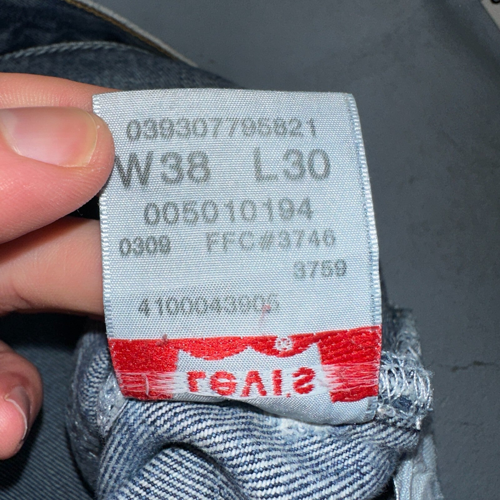 Levis 501 Vintage Y2K XX Straight Leg Jeans Blue Med Wash Paint 38x30 Act 38x29