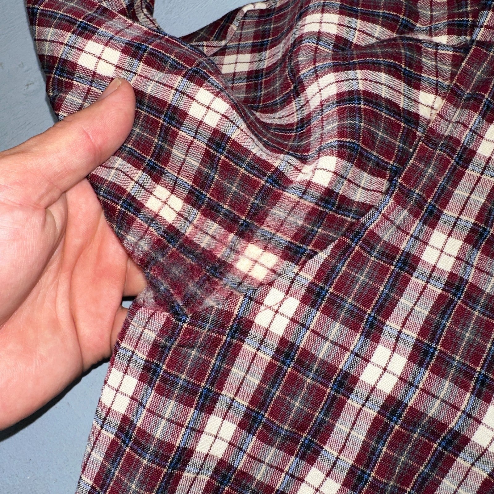 Vintage Pendleton Shirt Mens M Wool Plaid Flannel USA Button 1970s 70s Red