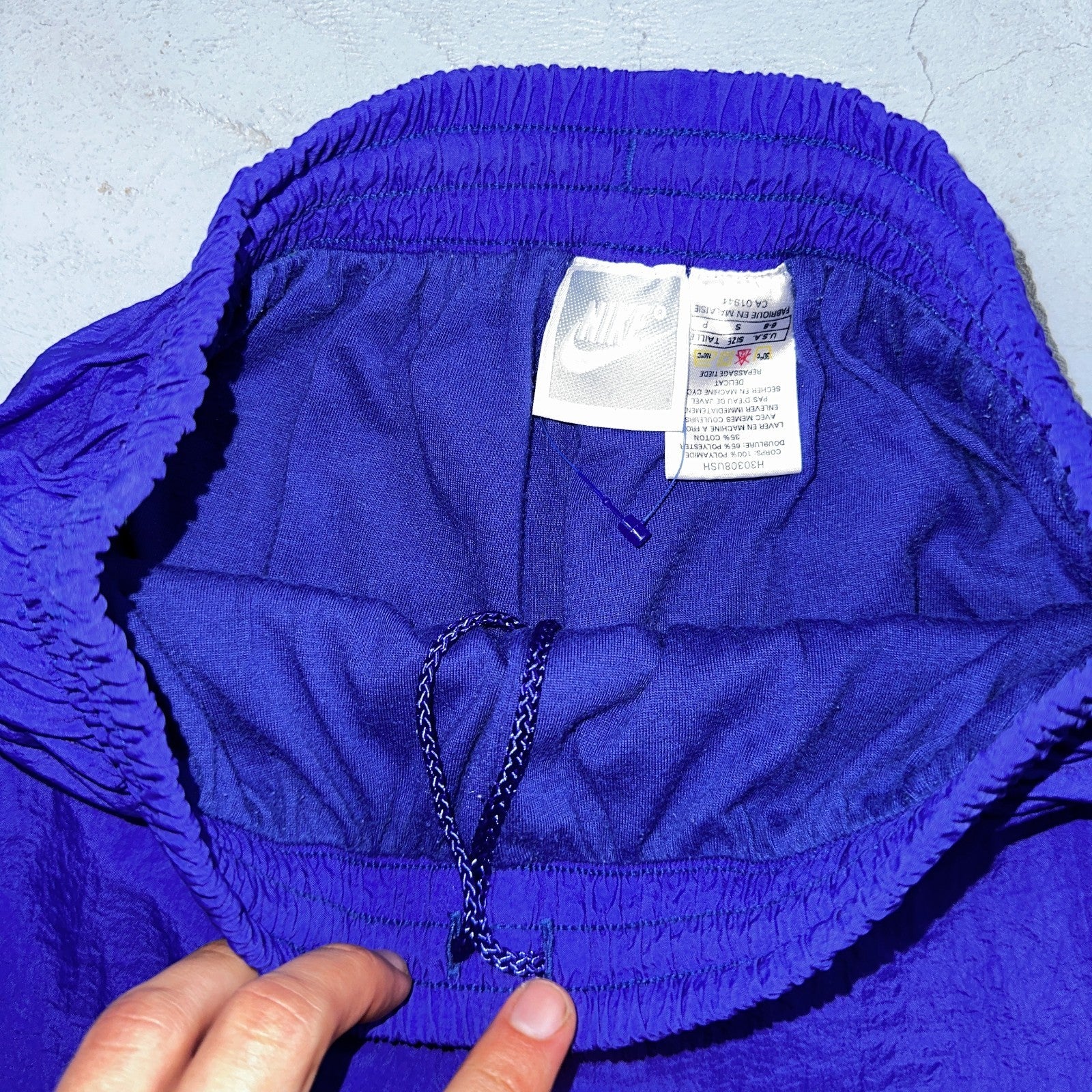 Nike VTG 90s Windbreaker Track Pants Ankle Zip Unlined Purple 1990s Essential