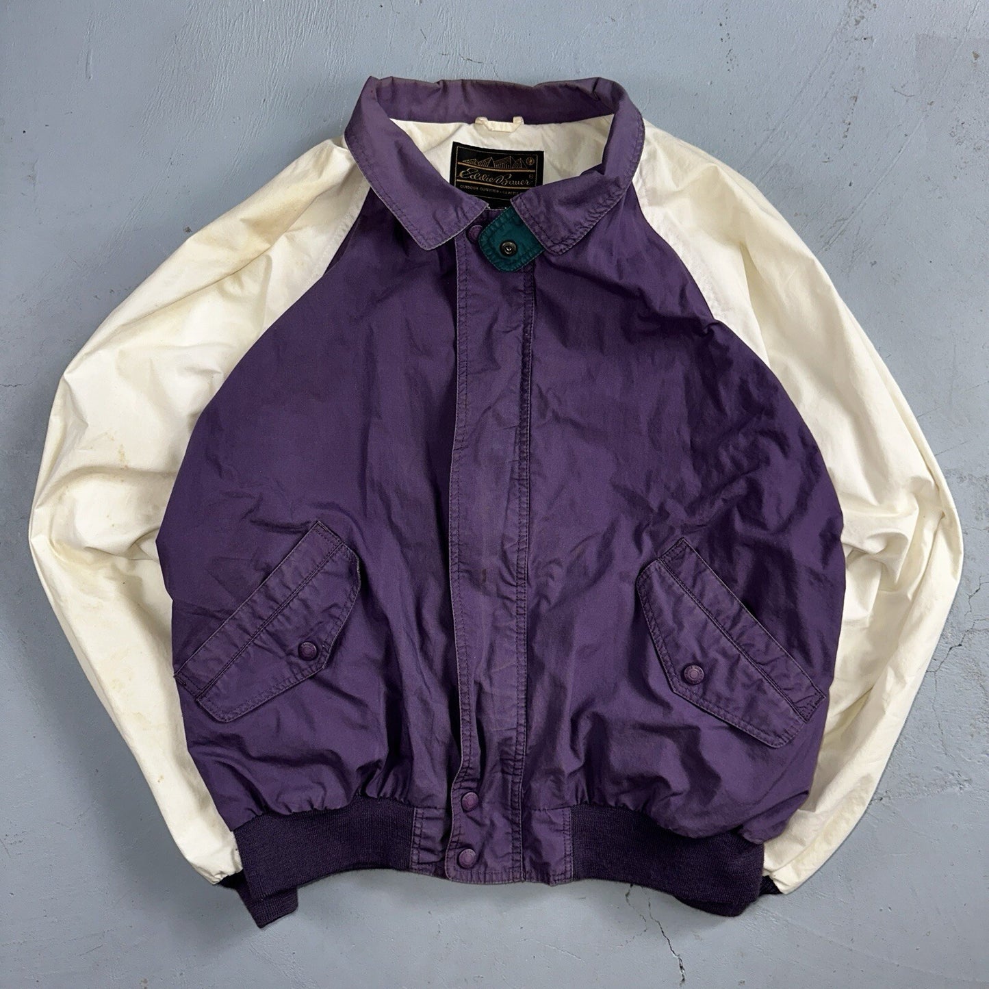 Vintage Eddie Bauer Bomber Jacket Men’s Medium Purple Jacket Wind Breaker
