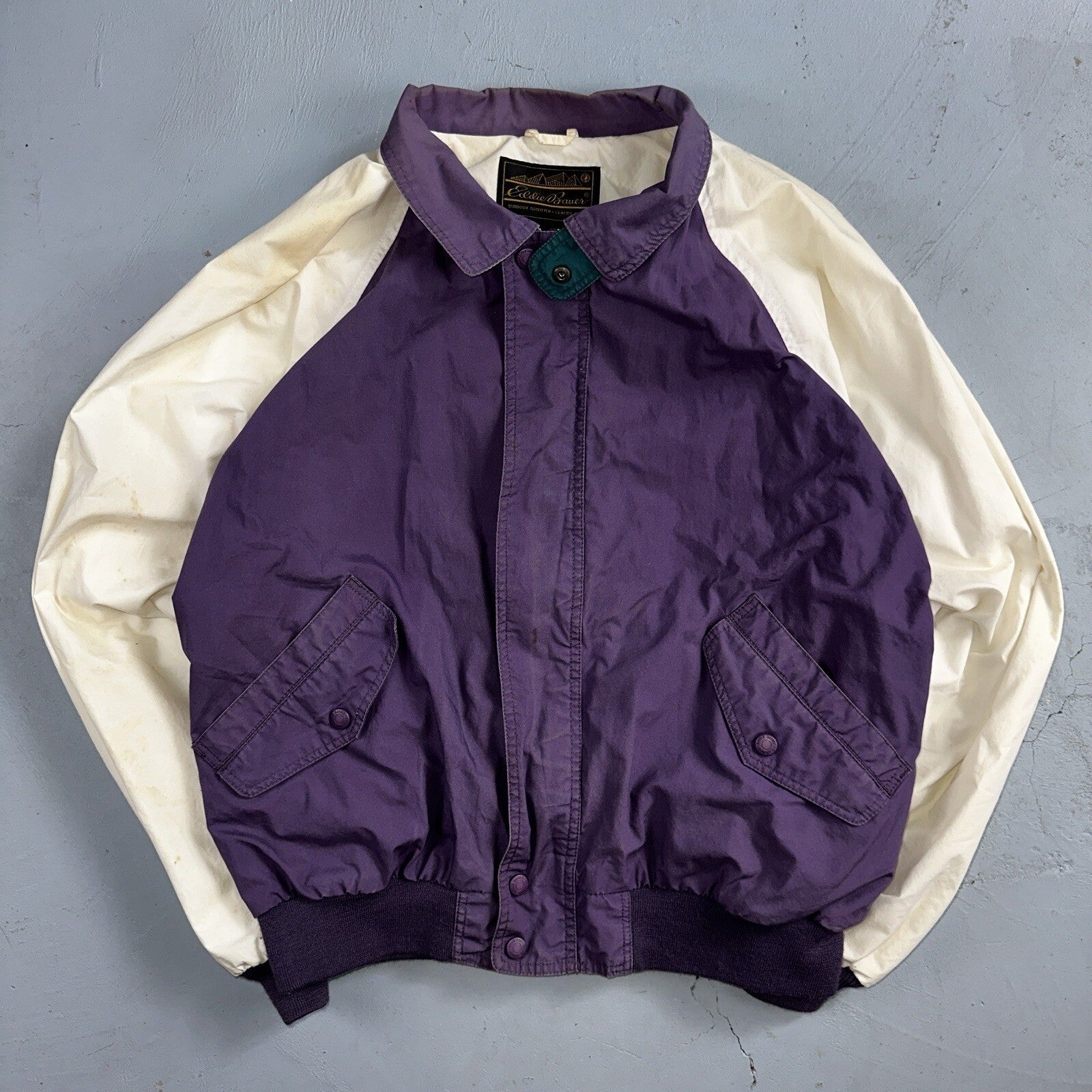 Vintage Eddie Bauer Bomber Jacket Men’s Medium Purple Jacket Wind Breaker